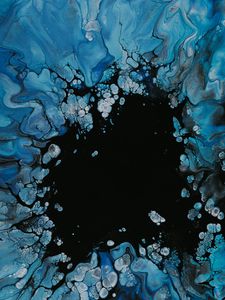 Preview wallpaper paint, liquid, fluid art, stains, blue, spots