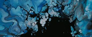 Preview wallpaper paint, liquid, fluid art, stains, blue, spots