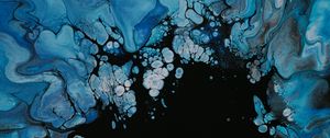 Preview wallpaper paint, liquid, fluid art, stains, blue, spots