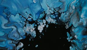 Preview wallpaper paint, liquid, fluid art, stains, blue, spots