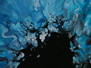 Preview wallpaper paint, liquid, fluid art, stains, blue, spots