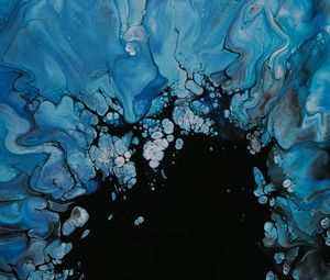 Preview wallpaper paint, liquid, fluid art, stains, blue, spots