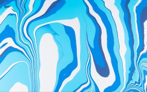 Preview wallpaper paint, liquid, fluid art, stains, stripes, blue