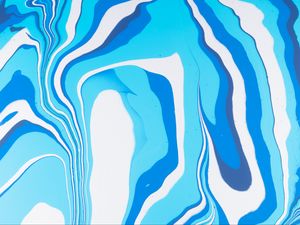 Preview wallpaper paint, liquid, fluid art, stains, stripes, blue