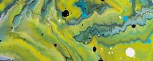 Preview wallpaper paint, liquid, fluid art, stains, drops, yellow