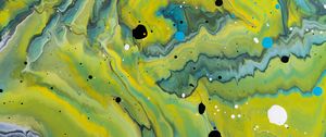 Preview wallpaper paint, liquid, fluid art, stains, drops, yellow
