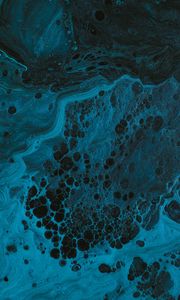 Preview wallpaper paint, liquid, fluid art, stains, blue, spots, dark