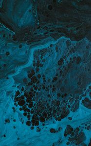 Preview wallpaper paint, liquid, fluid art, stains, blue, spots, dark