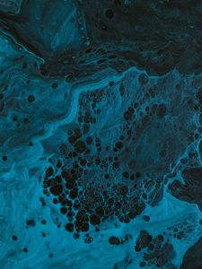 Preview wallpaper paint, liquid, fluid art, stains, blue, spots, dark