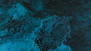 Preview wallpaper paint, liquid, fluid art, stains, blue, spots, dark