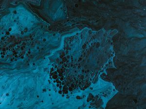 Preview wallpaper paint, liquid, fluid art, stains, blue, spots, dark