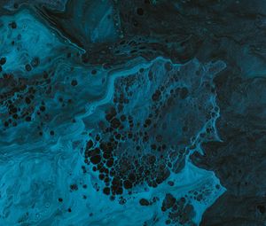 Preview wallpaper paint, liquid, fluid art, stains, blue, spots, dark