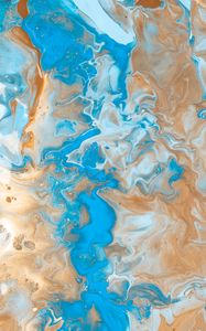 Preview wallpaper paint, liquid, fluid art, stains, blue, brown, distortion