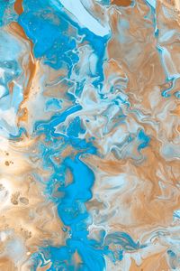 Preview wallpaper paint, liquid, fluid art, stains, blue, brown, distortion