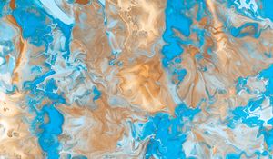 Preview wallpaper paint, liquid, fluid art, stains, blue, brown, distortion