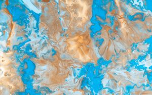 Preview wallpaper paint, liquid, fluid art, stains, blue, brown, distortion