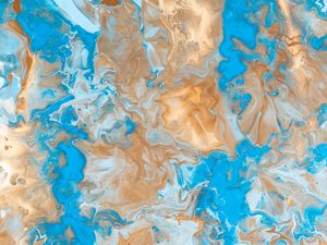 Preview wallpaper paint, liquid, fluid art, stains, blue, brown, distortion