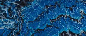 Preview wallpaper paint, liquid, fluid art, stains, wave, blue