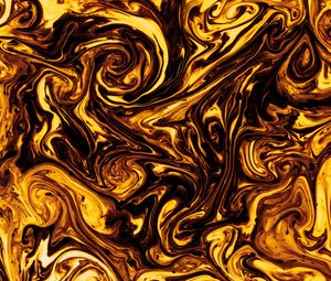 Preview wallpaper paint, liquid, fluid art, stains, yellow, black