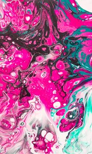 Preview wallpaper paint, liquid, fluid art, stains, waves, pink