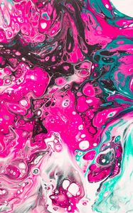 Preview wallpaper paint, liquid, fluid art, stains, waves, pink