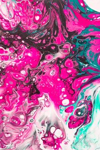 Preview wallpaper paint, liquid, fluid art, stains, waves, pink