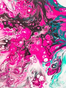 Preview wallpaper paint, liquid, fluid art, stains, waves, pink