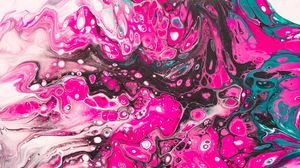 Preview wallpaper paint, liquid, fluid art, stains, waves, pink