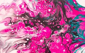 Preview wallpaper paint, liquid, fluid art, stains, waves, pink