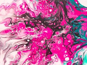 Preview wallpaper paint, liquid, fluid art, stains, waves, pink