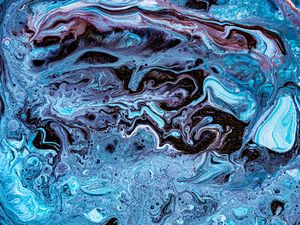 Preview wallpaper paint, liquid, fluid art, stains, drops, blue