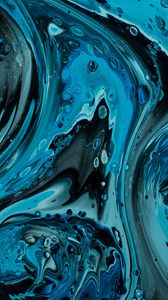 Preview wallpaper paint, liquid, fluid art, stains, distortion, blue