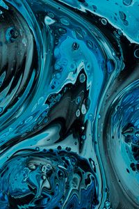Preview wallpaper paint, liquid, fluid art, stains, distortion, blue