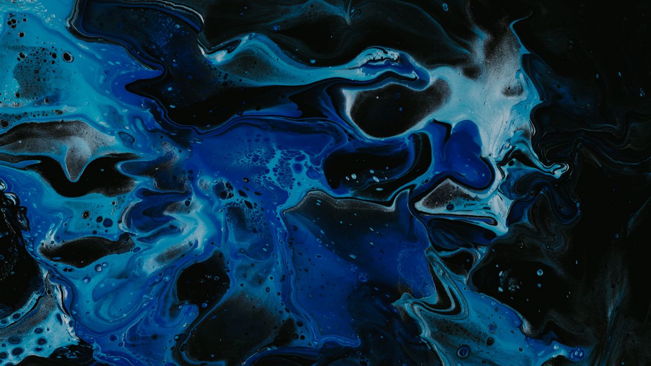 Wallpaper paint, liquid, fluid art, stains, blue, abstraction, art hd ...