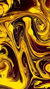 Preview wallpaper paint, liquid, fluid art, stains, distortion, yellow