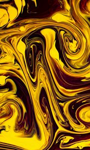 Preview wallpaper paint, liquid, fluid art, stains, distortion, yellow