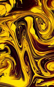 Preview wallpaper paint, liquid, fluid art, stains, distortion, yellow