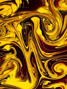 Preview wallpaper paint, liquid, fluid art, stains, distortion, yellow