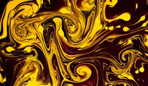 Preview wallpaper paint, liquid, fluid art, stains, distortion, yellow