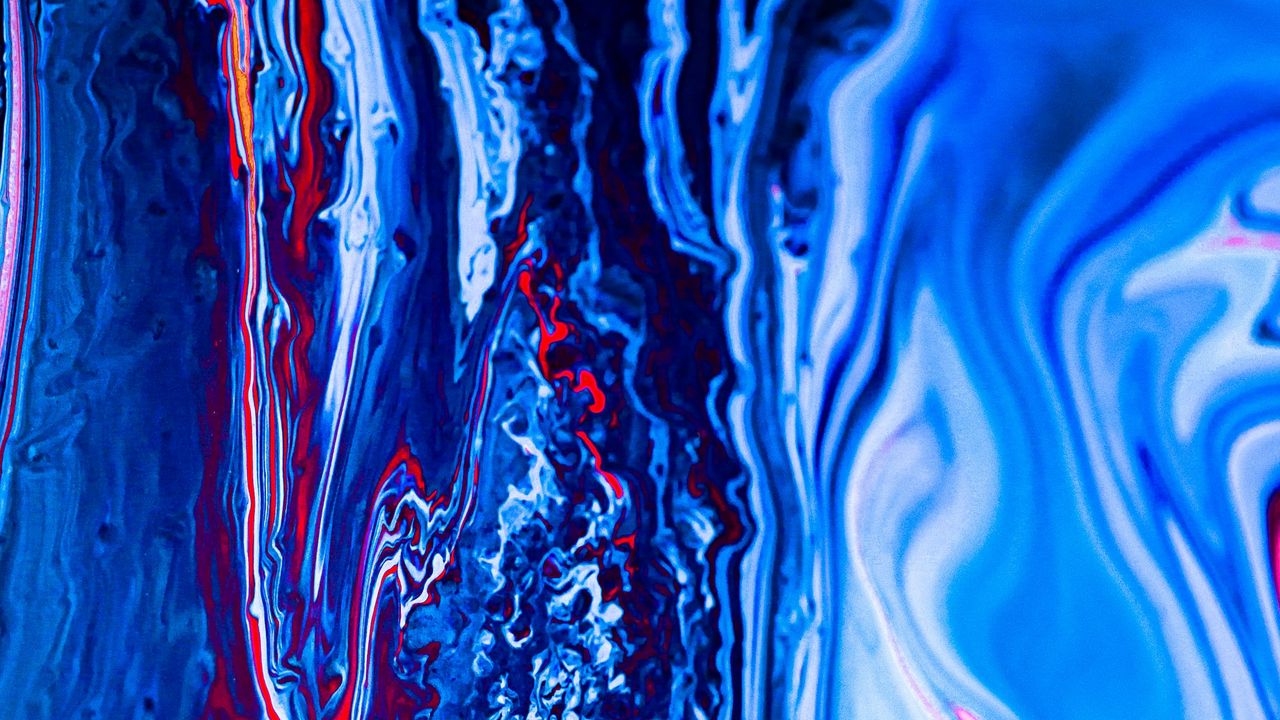 Wallpaper paint, liquid, fluid art, stains, blue, art