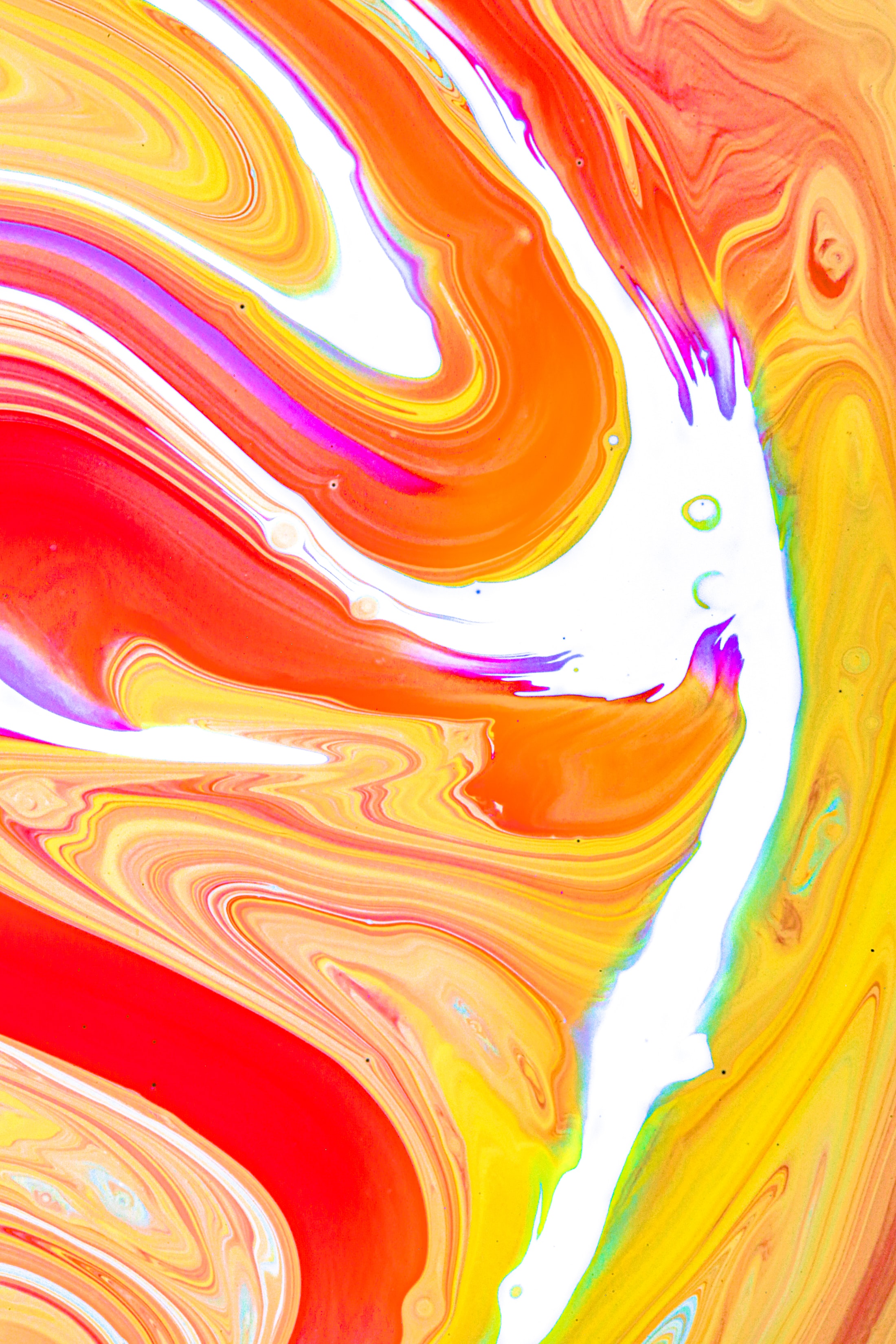 2200x3300 Wallpaper paint, liquid, fluid art, stains, stripes, colorful
