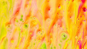 Preview wallpaper paint, liquid, fluid art, stains, yellow, spots