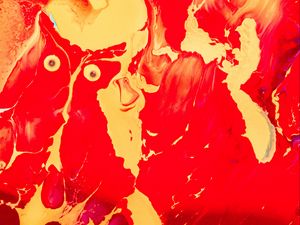 Preview wallpaper paint, liquid, fluid art, stains, red, yellow