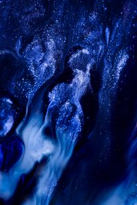 Preview wallpaper paint, liquid, glitter, blue