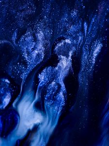 Preview wallpaper paint, liquid, glitter, blue
