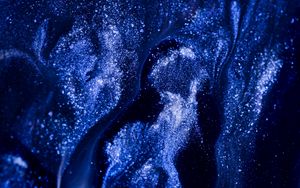 Preview wallpaper paint, liquid, glitter, blue