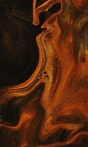 Preview wallpaper paint, liquid, glitter, stains, abstraction, brown