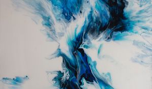 Preview wallpaper paint, liquid, mixing, blue, white