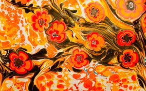 Preview wallpaper paint, liquid, pattern, flowers, mixing, abstraction