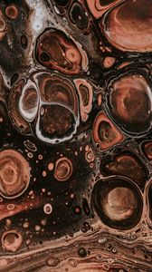 Preview wallpaper paint, liquid, spots, abstraction, brown